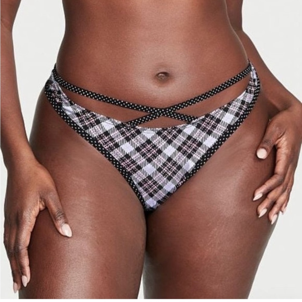 New VS Plaid Strappy Thong